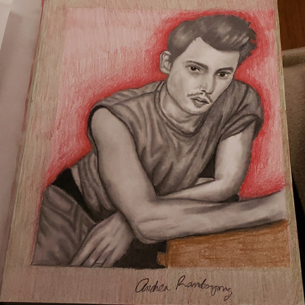 CLOSING SALE Hand drawing of young Johnny Depp